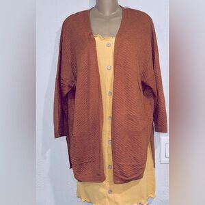 Old Navy Rustic Orange Knit Cardigan W/Pockets.
Large